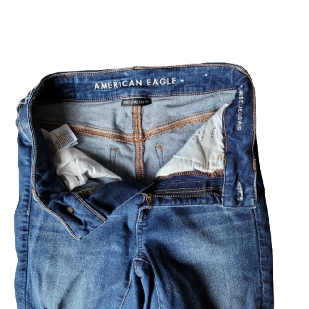 AEO Next Level Stretch Hi Rise Distressed Jegging - Picture 6 of 9